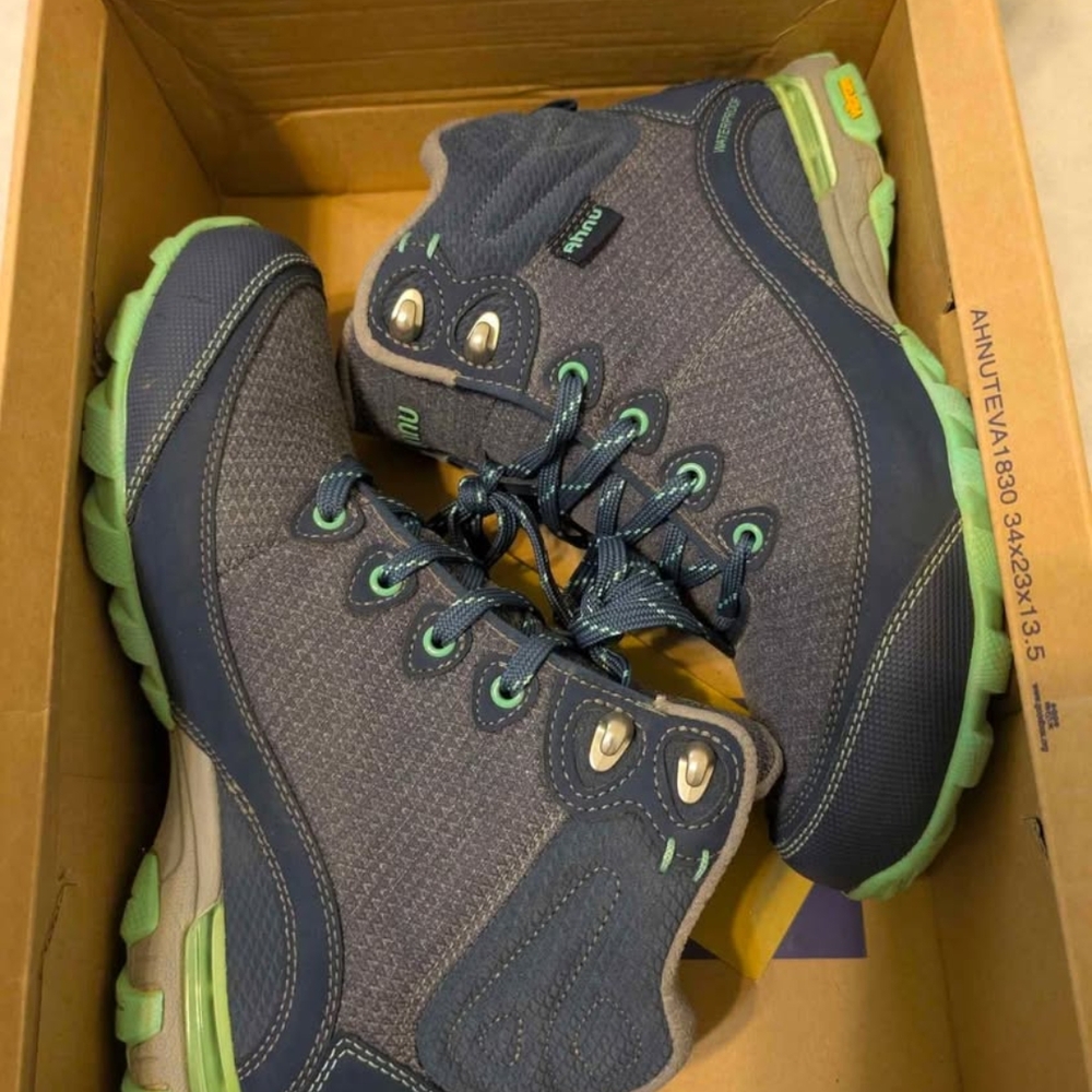 Ahnu By Teva Waterproof Hiking Boots - Gray and Green
